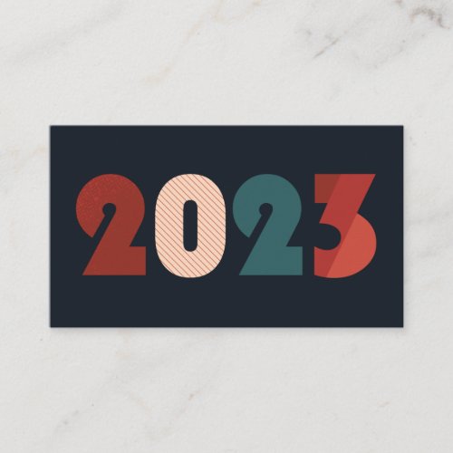 2023 new year text xmas tree red blue design place card