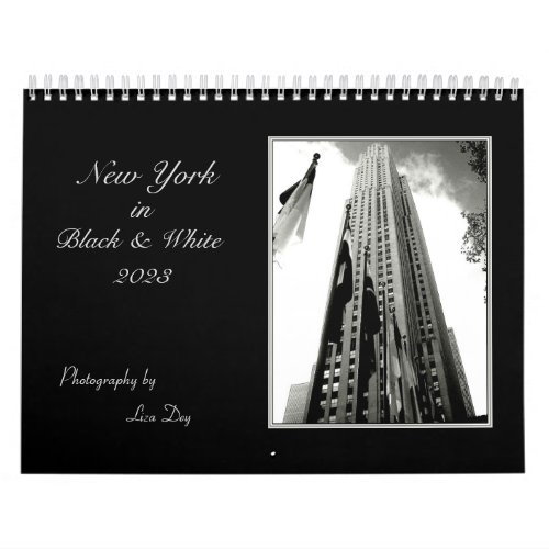 2023 New York in Black  White  Calendar