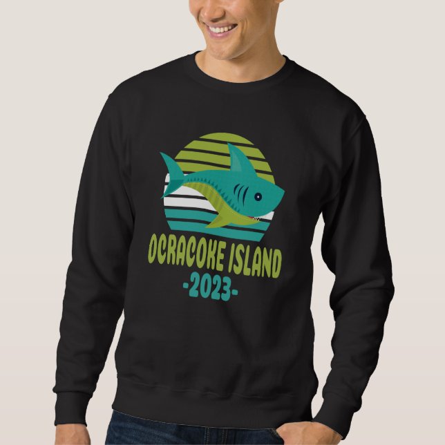 2023 Ocracoke Island North Carolina Shark Sweatshirt (Front)