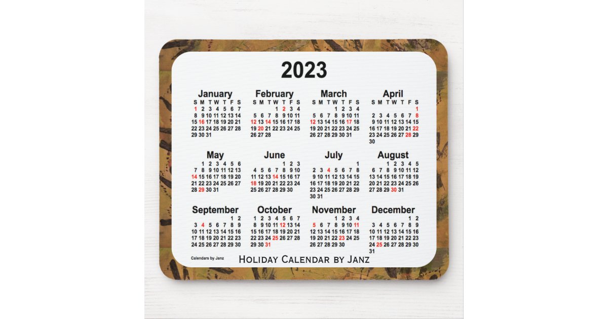 2023 Orange Holiday Art Calendar by Janz Mouse Pad