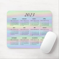 Pastel Rainbow Balloons 2023 Calendar Mousepad