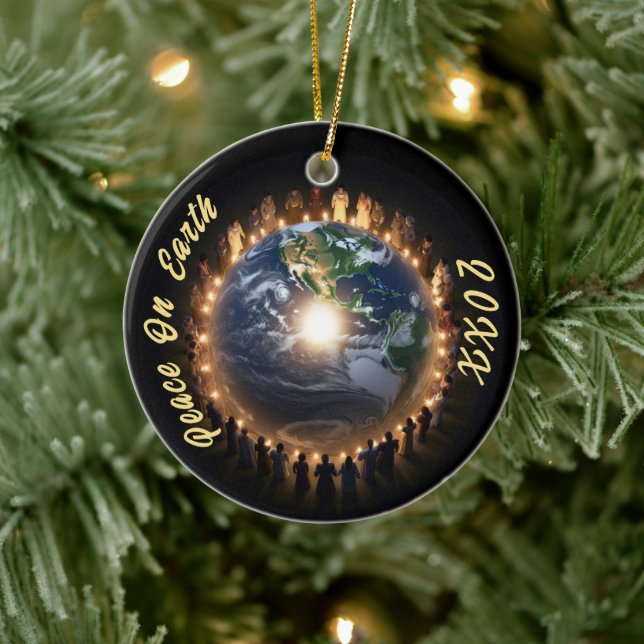 2023 Peace On Earth Custom Beautiful  Ceramic Ornament (Tree)