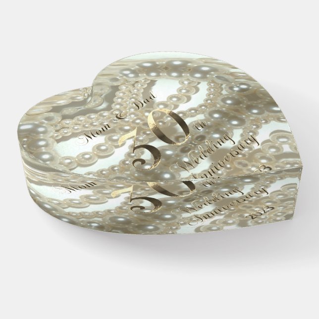 2023 Pearl Wedding 30th Anniversary Parents Paperweight (Angled)