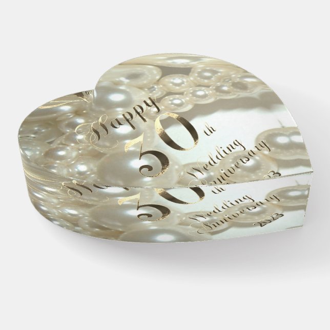 2023 Pearl Wedding Happy 30th Anniversary Paperwei Paperweight (Angled)