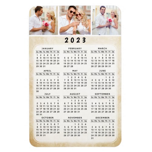 2023 Personalized Photo Magnetic Fridge Calendar Magnet