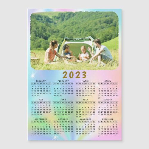 2023 Photo Calendar Magnet Holographic Ombre