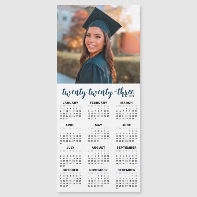 2023 Photo Calendar Magnetic Card | Custom Colors (Front)