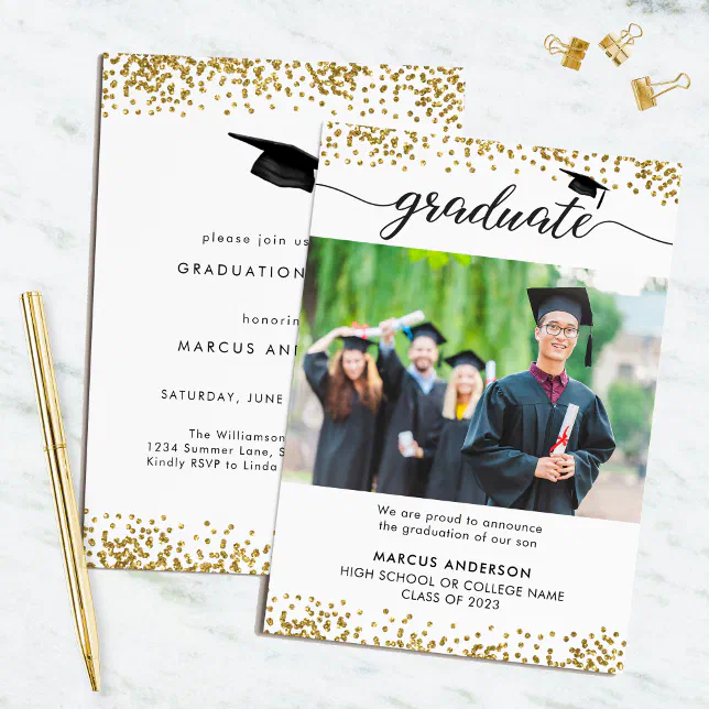 2023 Photo Double Sided Graduation Invitation | Zazzle