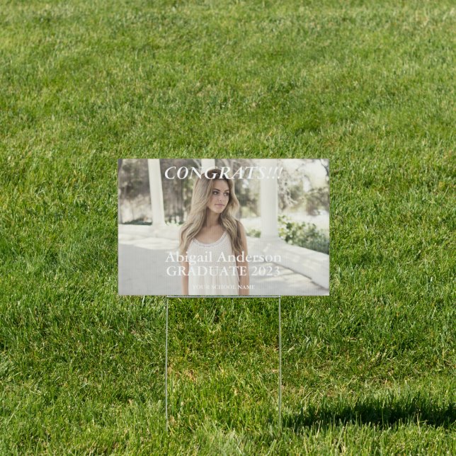 2023 Photo Name Congrats Graduation Yard Sign (Insitu)