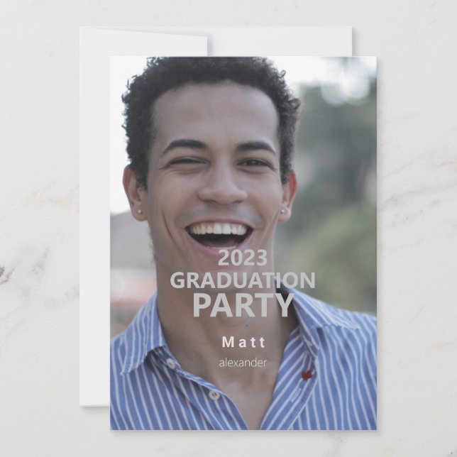 2023  Photo Simple Graduation Party  Invitation (Front)