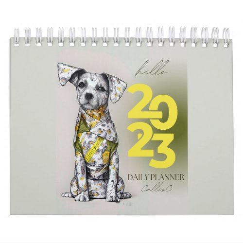 2023 Planner _ Happy dog by CallisC  Notebook Calendar