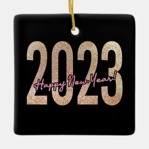 2023 premium design with glittery texture ceramic ornament