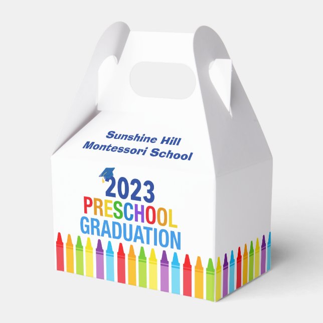 2023 Preschool Graduation Custom PreK School Party Favor Boxes (Front Side)