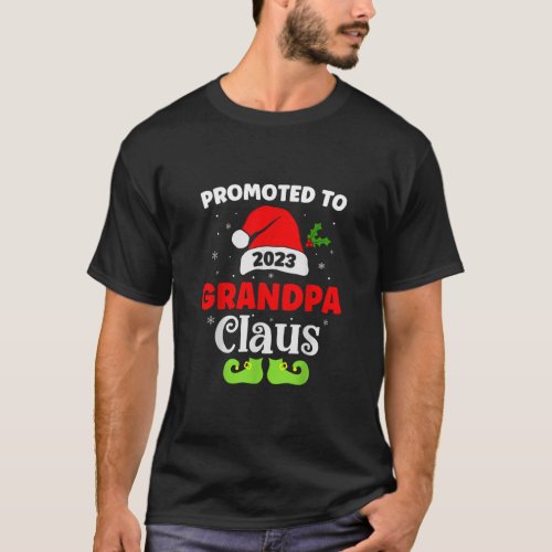 2023 Promoted To Grandpa Claus  T_Shirt