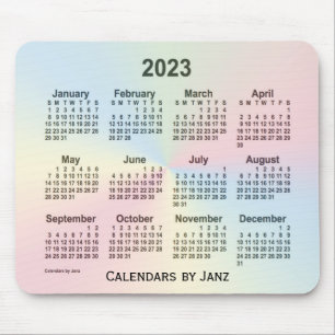 2023 Rainbow Cloud Calendar by Janz Mouse Pad