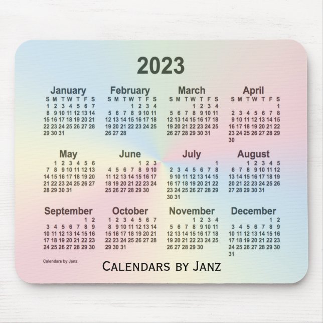 2023 Rainbow Cloud Calendar by Janz Mouse Pad (Front)