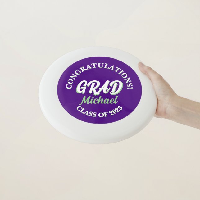 2023 Retro Purple Simple Grad Party Wham-O Frisbee (In Hand)