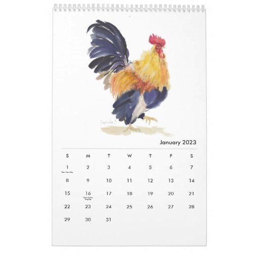 2023 Roosters Calendar