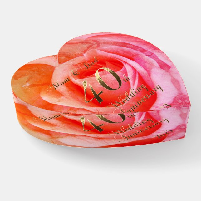 2023 Ruby Wedding 40th Anniversary Parents Paperweight (Angled)