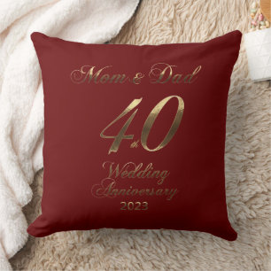 2023 Ruby Wedding 40th Anniversary Parents Throw Pillow