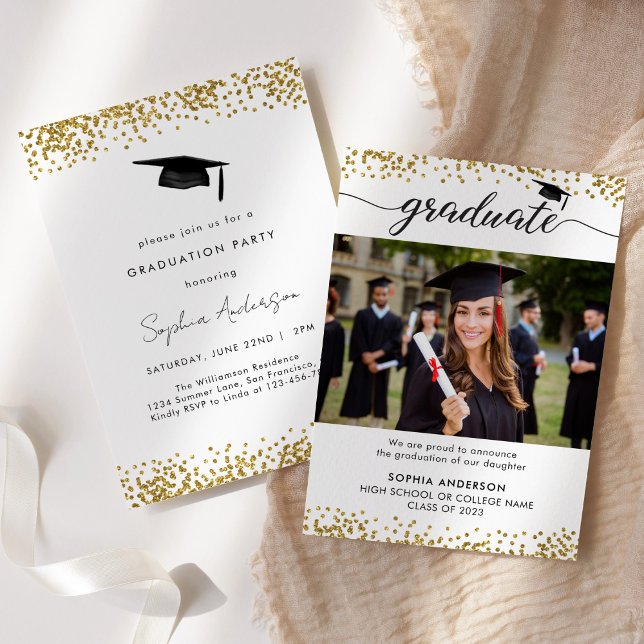 2023 Script Double Sided Graduation Invitation (Creator Uploaded)