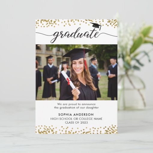 2023 Script Double Sided Graduation Invitation | Zazzle