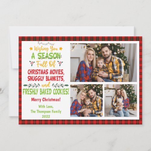 2023 Season full of Christmas movie 3 Family Photo Holiday Card