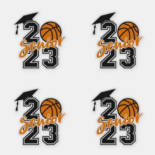 2023 Senior basketball player grad cap bundle four Sticker