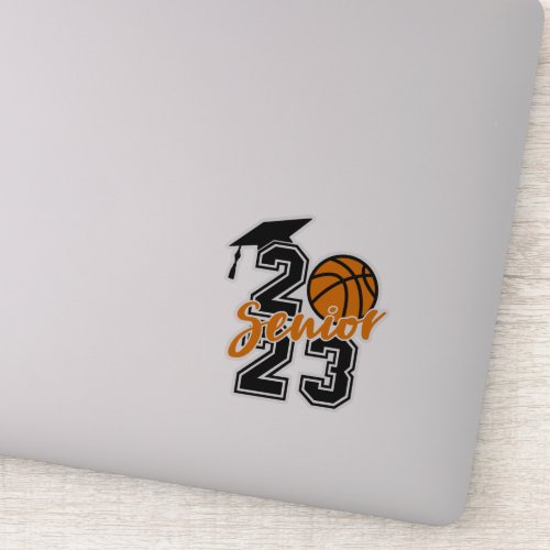 2023 Senior basketball player graduation cap Sticker