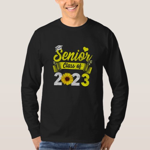 2023 Senior Class Of 2023 Sunflower Graduate Gradu T_Shirt