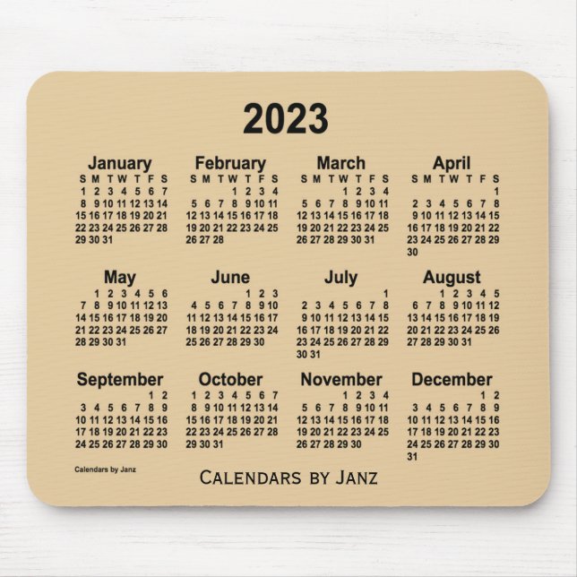 2023 Sepia Gray Calendar by Janz Mouse Pad (Front)