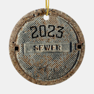 2023 Sewer Manhole Cover Official Ceramic Ornament