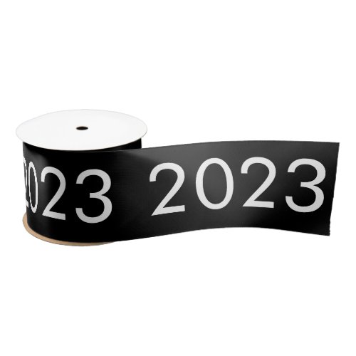 2023 Simple pattern Year White Black Satin Ribbon