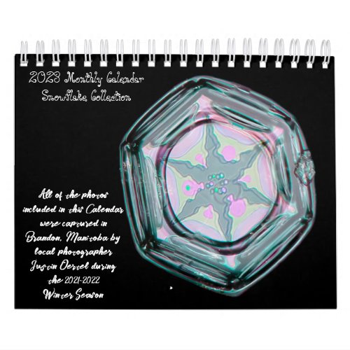 2023 Snowflake Collection Monthly Calendar 