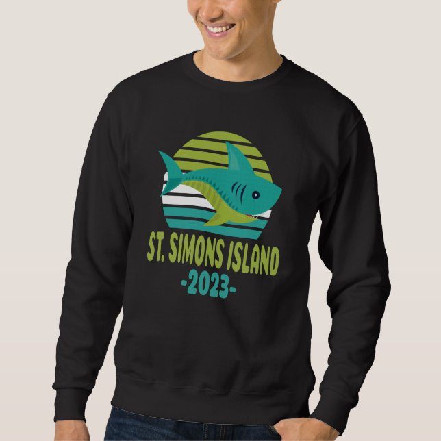 2023 St Simons Island Georgia Shark Sweatshirt (Front)