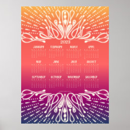 2023 Sunrise Sunset Calendar Poster