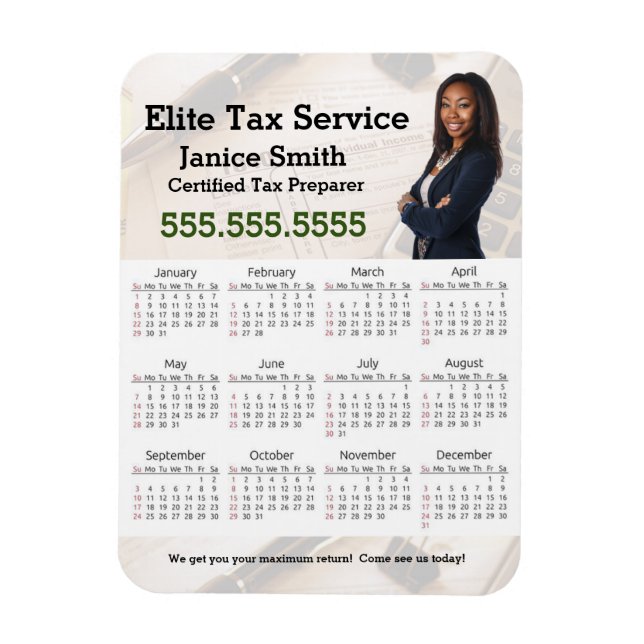 2023 Tax Service Calendar Refrigerator  Magnet (Vertical)