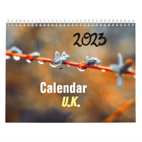 2023 UK wall calendar with holidays