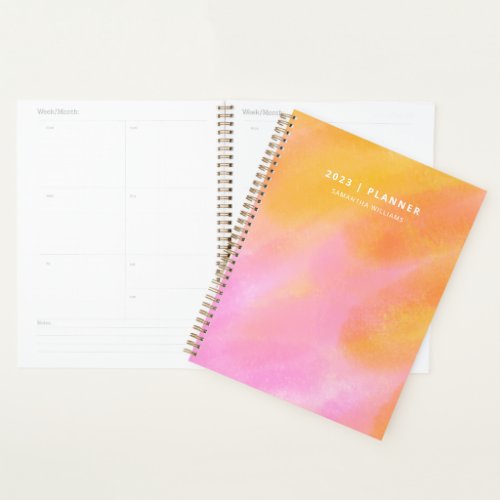 2023 Undated Weekly Monthly Colorful Watercolor Planner