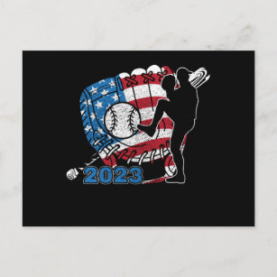2023 USA American Flag Baseball Glove Postcard