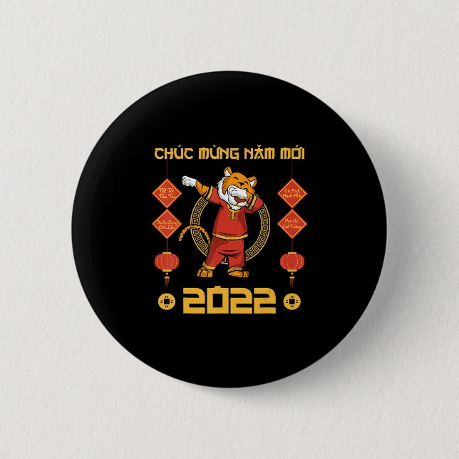 2023 Vietnamese Lunar New Year  Chuc Mung Nam Moi  Button (Front)