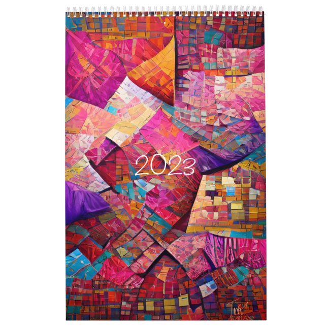2023 Waiola Quilting OnePage MediumCalendar, White Calendar (Cover)