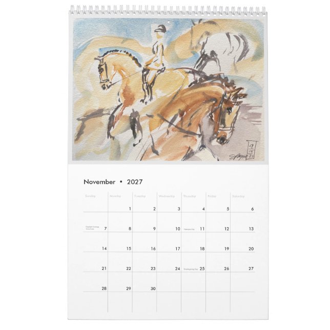 2023 wall calendar of Susan Payne Equine Art (Nov 2027)