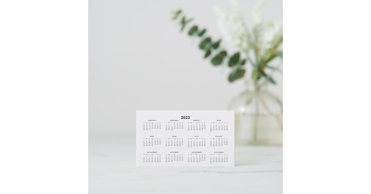 2023 Wallet Size Calendar Business Card Zazzle