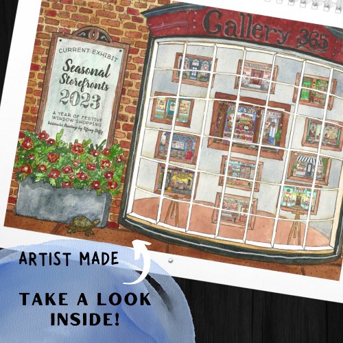 2023 Watercolor Storefronts Large Calendar