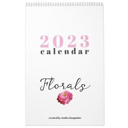 2023 Watercolour Floral Calendar