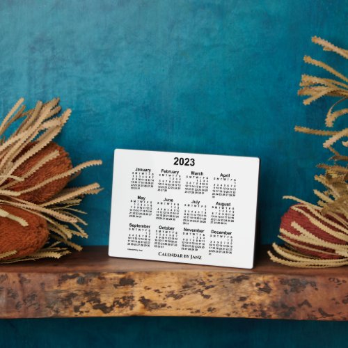 2023 White Desk Calendar by Janz 5x7 Plaque