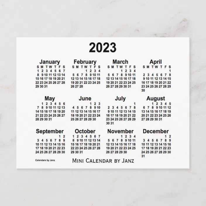Reno Events Calendar 2023 2023 White Mini Calendar By Janz Postcard | Zazzle.com