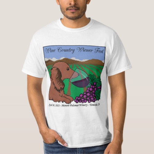 2023 Wine Country Wiener Fest T_shirt on white