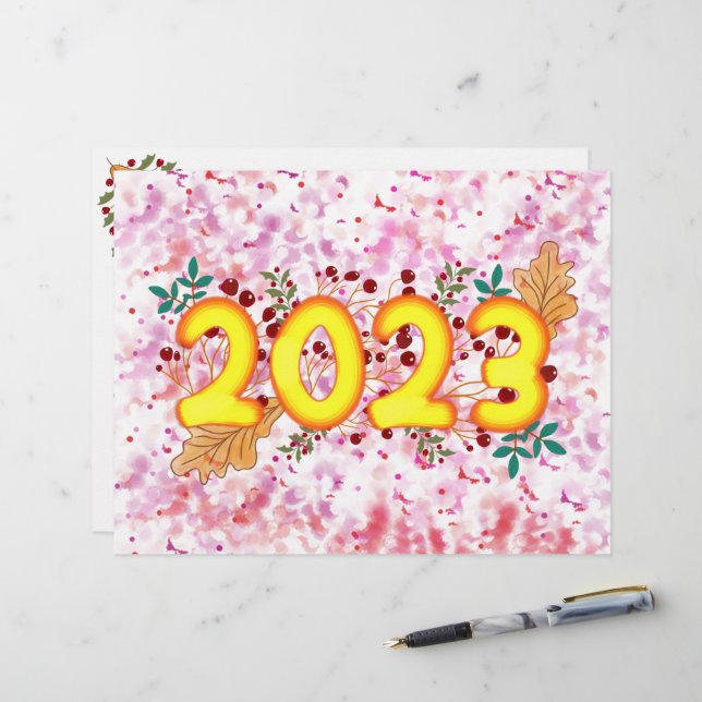 2023 WITH PRETTY LEAVES AND RED BERRIES  LETTERHEAD (Front/Back In Situ)